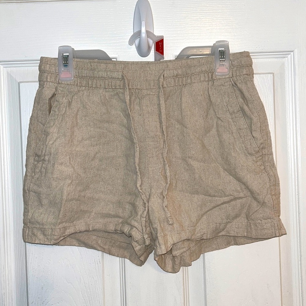 Old Navy Tan Linen Shorts w/ Pockets